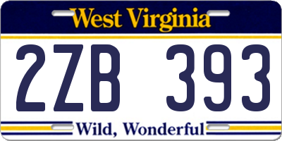 WV license plate 2ZB393