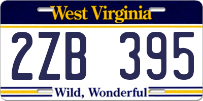 WV license plate 2ZB395