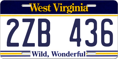 WV license plate 2ZB436