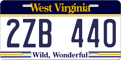 WV license plate 2ZB440