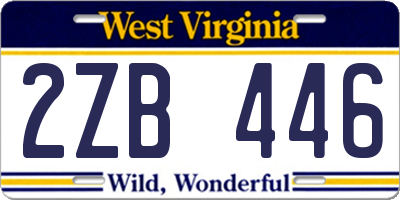 WV license plate 2ZB446