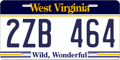 WV license plate 2ZB464