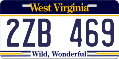 WV license plate 2ZB469