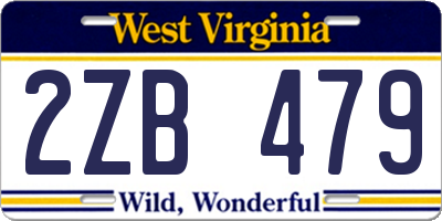 WV license plate 2ZB479