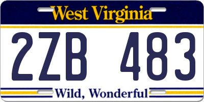 WV license plate 2ZB483