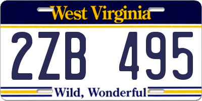 WV license plate 2ZB495