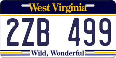 WV license plate 2ZB499