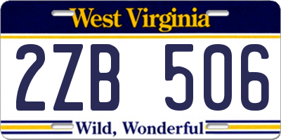WV license plate 2ZB506