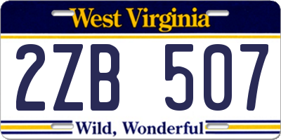 WV license plate 2ZB507