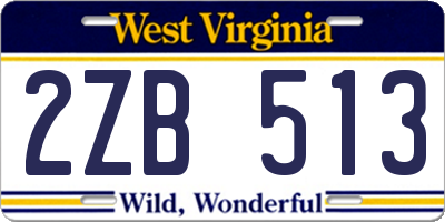 WV license plate 2ZB513