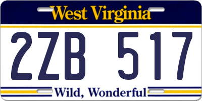 WV license plate 2ZB517