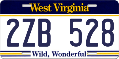WV license plate 2ZB528