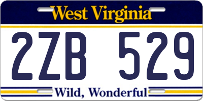 WV license plate 2ZB529