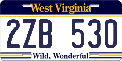 WV license plate 2ZB530