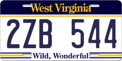 WV license plate 2ZB544