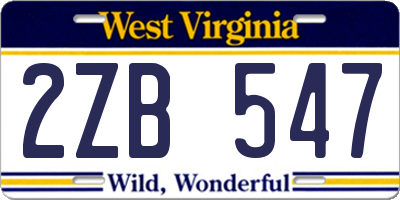 WV license plate 2ZB547