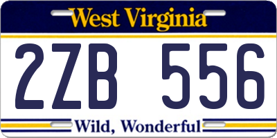 WV license plate 2ZB556
