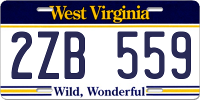 WV license plate 2ZB559