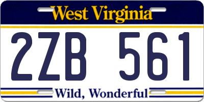 WV license plate 2ZB561
