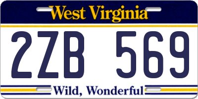 WV license plate 2ZB569