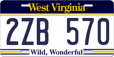 WV license plate 2ZB570
