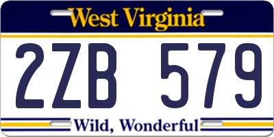 WV license plate 2ZB579