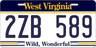 WV license plate 2ZB589
