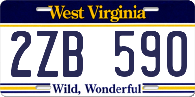 WV license plate 2ZB590