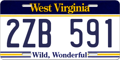 WV license plate 2ZB591