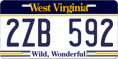 WV license plate 2ZB592