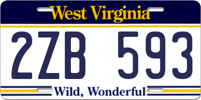 WV license plate 2ZB593