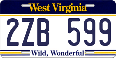 WV license plate 2ZB599