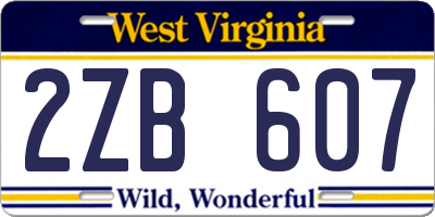 WV license plate 2ZB607