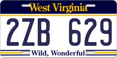 WV license plate 2ZB629