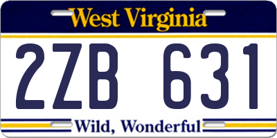 WV license plate 2ZB631