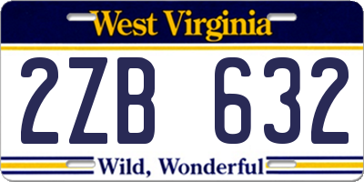 WV license plate 2ZB632
