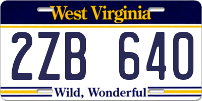 WV license plate 2ZB640
