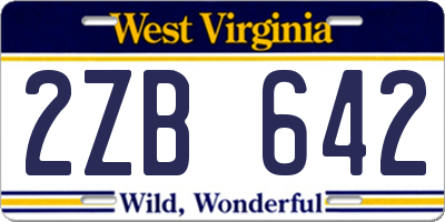 WV license plate 2ZB642