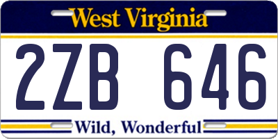 WV license plate 2ZB646