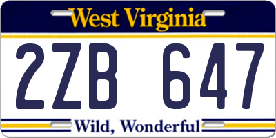 WV license plate 2ZB647