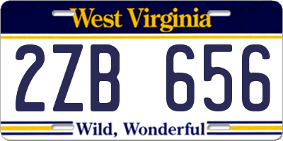WV license plate 2ZB656