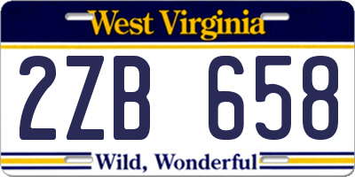 WV license plate 2ZB658