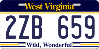 WV license plate 2ZB659