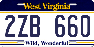 WV license plate 2ZB660