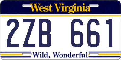 WV license plate 2ZB661