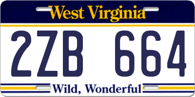 WV license plate 2ZB664