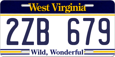 WV license plate 2ZB679