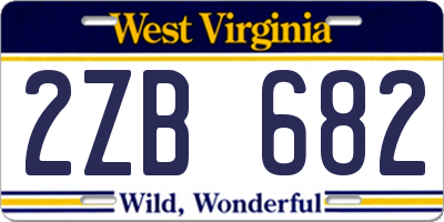 WV license plate 2ZB682