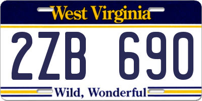 WV license plate 2ZB690