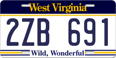 WV license plate 2ZB691
